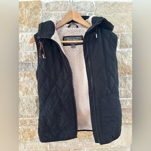 Eddie Bauer black vest with hood